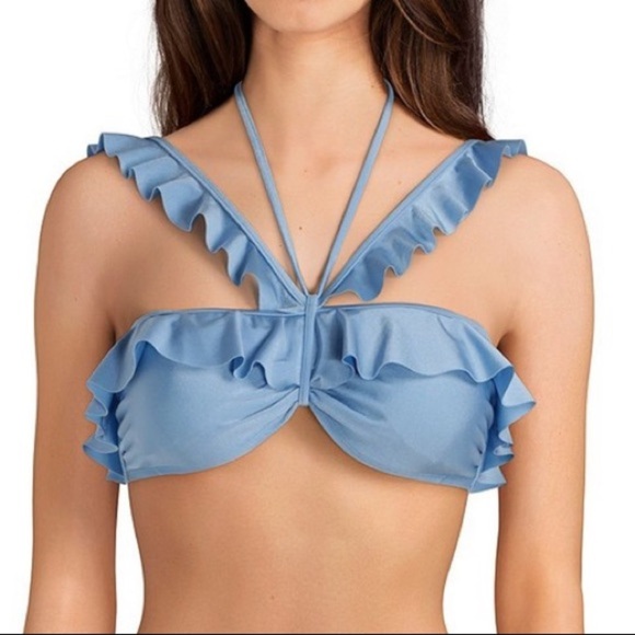 Chelsea & Violet Blue Ruffle Bandeau Bikin… - Picture 2 of 3